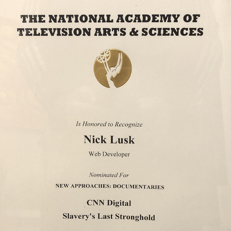 Nick Lusk Emmy Nominated